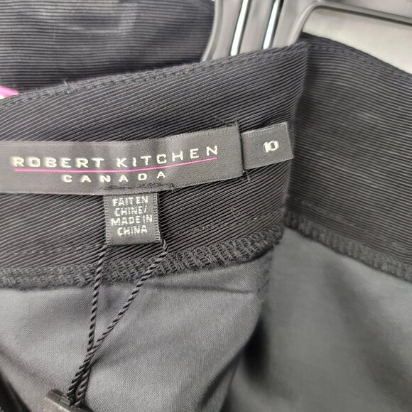 Robert Kitchen Black Ivory Abstract A-Line Skirt Size 10 - Picture 6 of 10